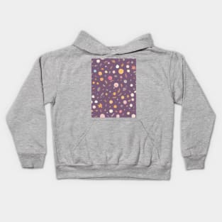 Lovely hand drawn space seamless pattern with planets and stars, cute background Kids Hoodie